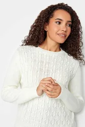 Cable Knit Jumper - White - Size: 14-16