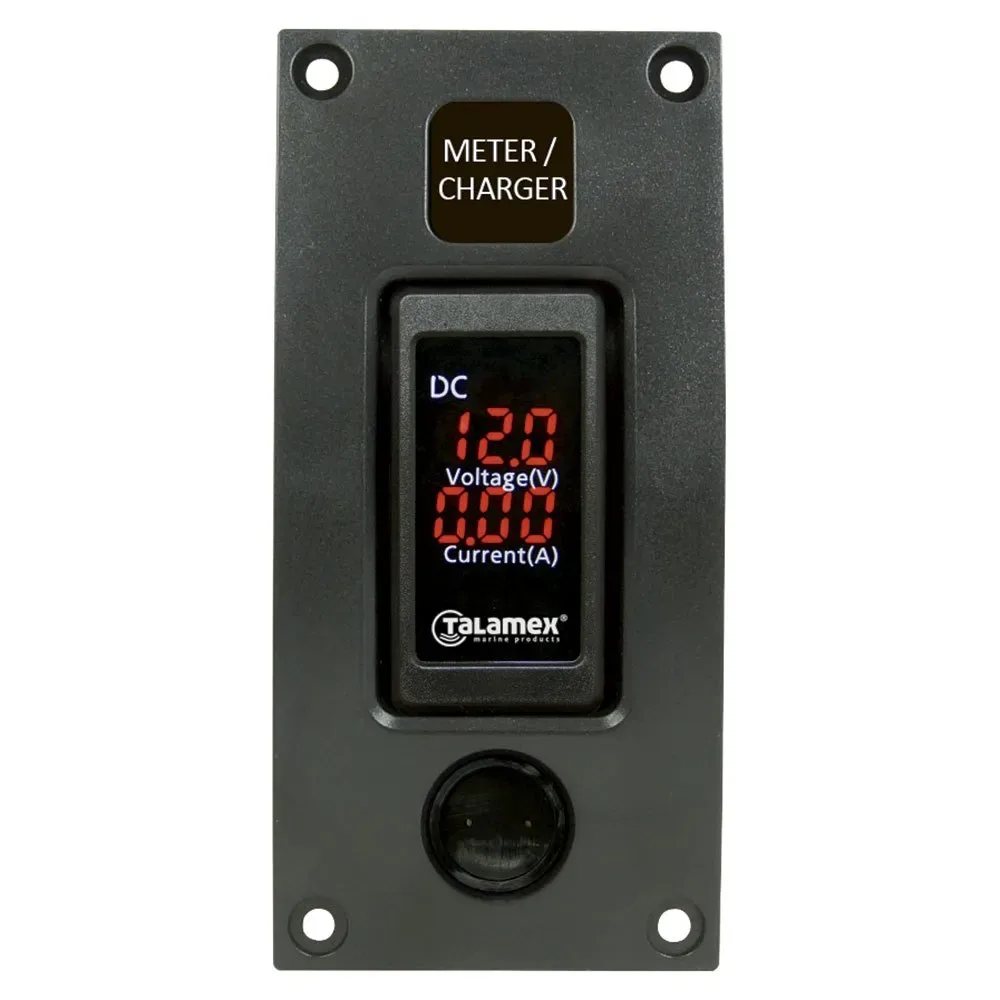 Switchpanel Curved Add On Voltmeter/ampmeter Black One Size unisex - Talamex - FashionsVida