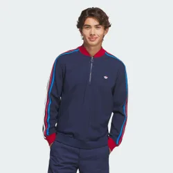 Felpa Originals 3-Stripes 1/4 Zip 2XL Night Indigo / Team Victory Red