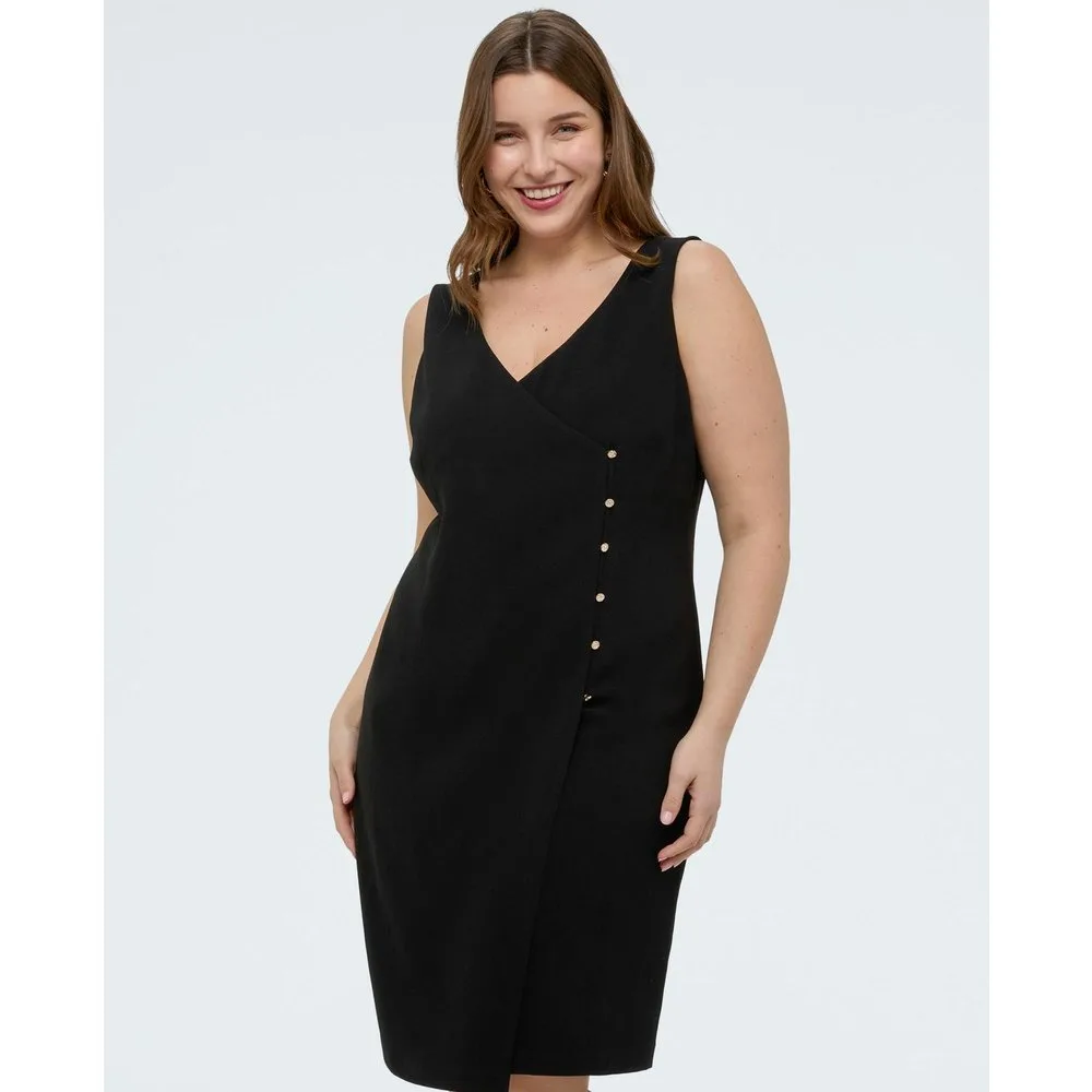 Vestido corto tubo con botones joya- glam - Fiorella Rubino - FashionsVida