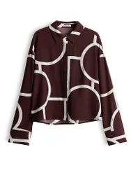 Blusa camisera FORDOA ATELIER rojo oscuro 36