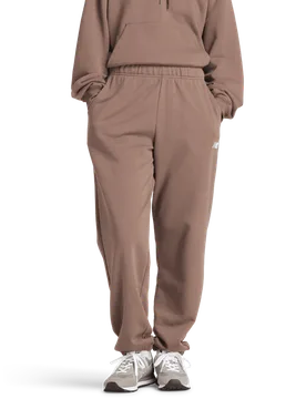 Terry Women Pants - Beige - Size L - Cotton Jersey - Beige - Size: Large - New Balance - FashionsVida