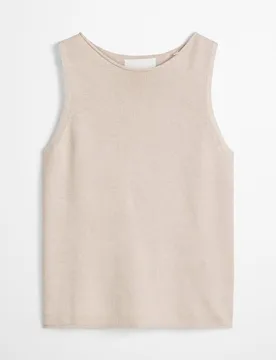 Jersey de mujer sin mangas regular en una mezcla de algodón orgánico y lino - MARC O'POLO - FashionsVida