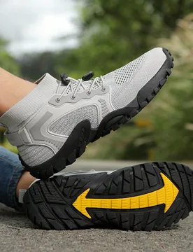 Nuevas botas de senderismo para hombre de talla grande para exteriores, zapatos de trekking de caña alta con suela de goma para escalada para otoño/ - Shein - FashionsVida