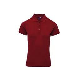 Unisex Womens/ladies Coolchecker Plus Piqu Polo With Coolplus (Burgundy) - Size Medium