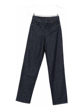 Jeans in denim a gamba larga