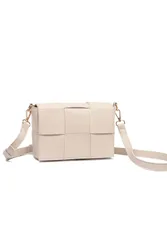 Women's Woven Crossbody Bag in Beige - Beige - Size: One Size