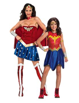 Wonder Woman Paarkostüm Erwachsene und Kind - female