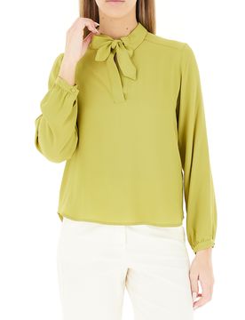 Blusa misto seta VERDE LIME 40