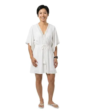 Robe Courte à Manches Courtes Essentials Cover-up Snow White L