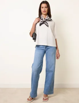 Hem Wide Leg Soft Jeans - 8 / LIGHT DENIM - female - Blue Vanilla - FashionsVida