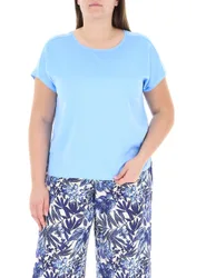 Blusa in satin AZZURRO S