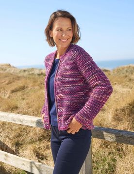 Reißverschlusscardigan - Violett - female - Size: 46
