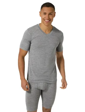 Maglietta A Maniche Corte Sierra10 Slim Fit Cashmere Grey Melange S - super.natural - FashionsVida