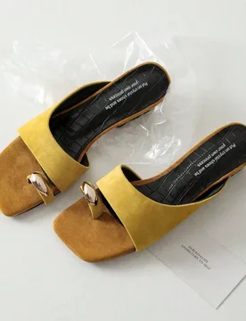 Sandalias Mule Retro Francesas de Punta Abierta, Sandalias de Verano sin Cordones, Tacón Grueso Alto, Chanclas - Shein - FashionsVida