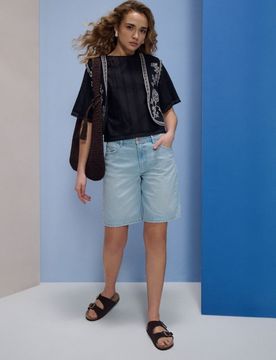 Sinsay - Bermuda di jeans - blu