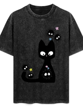 Black Cat Soot Sprites T-Shirt Casual Work Wear T-Shirt - Aliexpress - FashionsVida