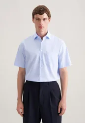 Regular Business Hemd Uni Blau L