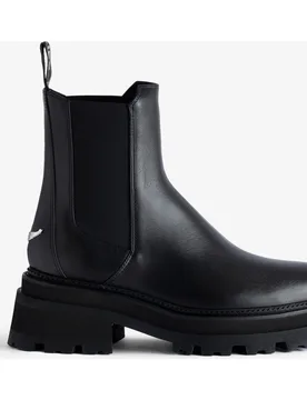Zadig & Voltaire - Botines chelsea de mujer de cuero liso - Zadig & Voltaire - FashionsVida