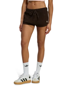 Knitted Crochet Shorts Damen Kurze Hosen - Braun - Größe S (34-36) - Poly Mesh Brown S (34-36) - Adidas - FashionsVida