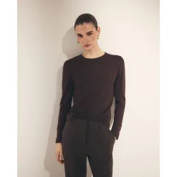 Jersey de mujer cuello caja botones grandes