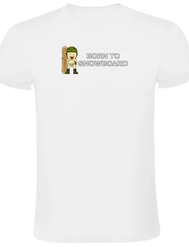 T-shirt à Manches Courtes Born To Snowboard White 2XL - Kruskis - FashionsVida