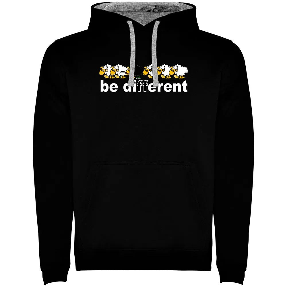 Be Different Fish Two-colour Hoodie Black / Grey S Men - Kruskis - FashionsVida