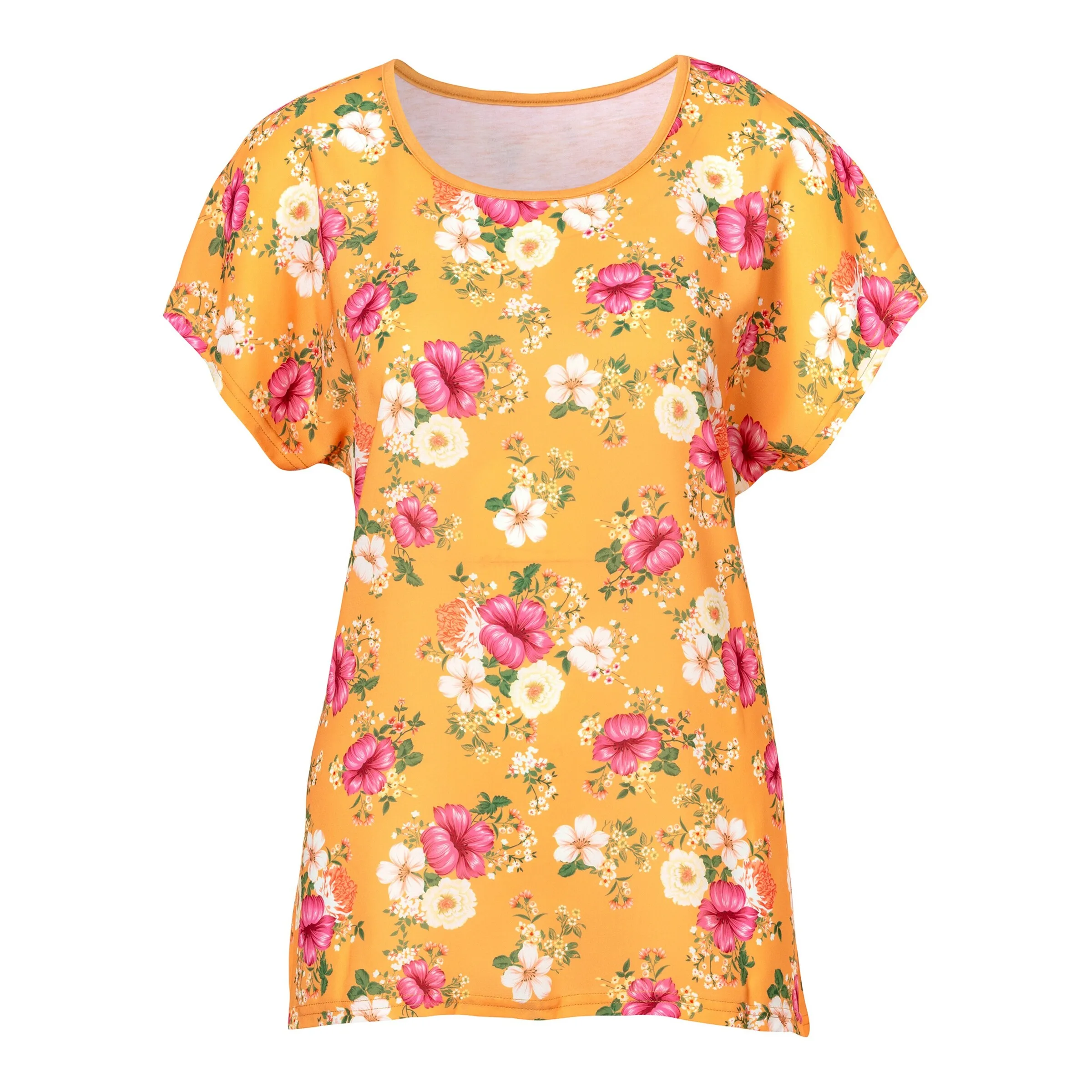 Blusenshirt „Blütenzauber“ orange L Damen - wedolina - FashionsVida