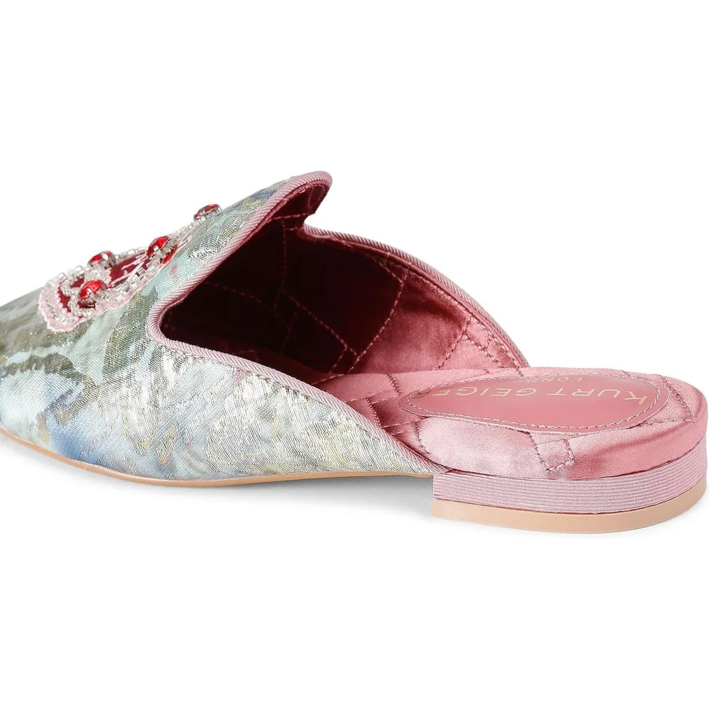 Zapatillas de casa de mujer de tejido iridiscente con bordado - Kurt Geiger - FashionsVida