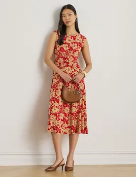 Vestido cruzado de punto estampado - Lauren Ralph Lauren - FashionsVida