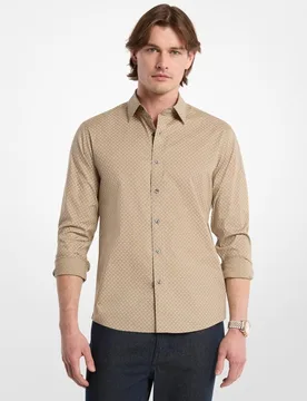 Camisa de hombre de manga larga con micro dibujo - Michael Kors - FashionsVida