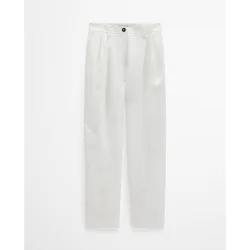 Pantalones plisados relajados fabricado con tencel™ lyocell