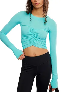 Tempo Ruched Crop Top Bright Blue female - FP Movement - FashionsVida