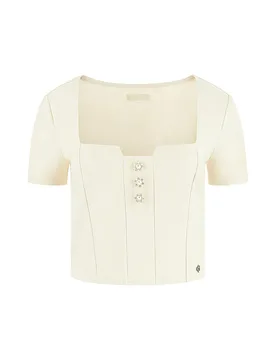 Guess Camiseta EVELINA crema S - Guess - FashionsVida