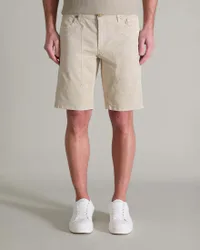 Bermuda beige in gabardina di cotone stretch con toppa