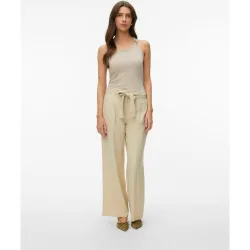 Pantalón de mujer pata ancha con lazada