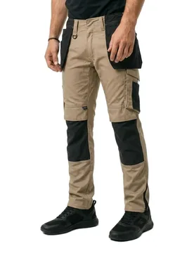 Pantalon De Travail Unique 17631 Hanging Pockets Big Light Khaki / Black 51 - MASCOT - FashionsVida