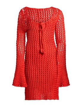 Vestido midi Mujer Rojo tomate 42 Mujer