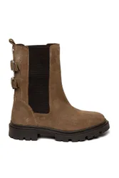 Women's 'Ramy Boot Brown' Suede Boots in Taupe Size: 8 - Taupe - Size: 8