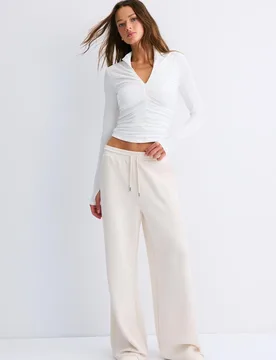 Weiche Palazzo-Jogginghose Steingrau L - Stradivarius - FashionsVida