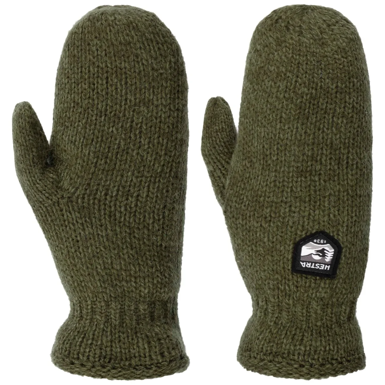 Basic Wool Mittens by - olive - Female - Size: 10 HS - Hestra - FashionsVida