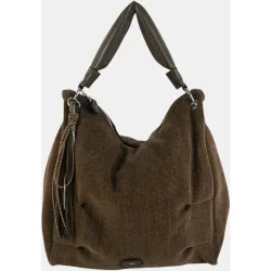 Bolso hobo grande en tejido texturizado con asa acolchada