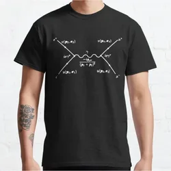 Feynman diagram, electron positron scattering Gitf t shirt for men Quantum mechanics Graphic clothes All size Tops S-6XL