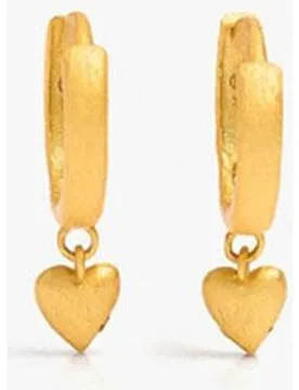 Pendientes de aro de plata de ley con abalorio de corazón - Parfois - FashionsVida