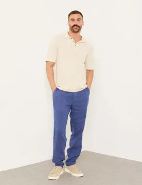Tailored Fit Pure Linen Chinos Blue male - Fatface - FashionsVida