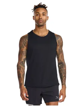 Maglietta Senza Maniche Aero Black / Silver Reflective M - 2XU - FashionsVida