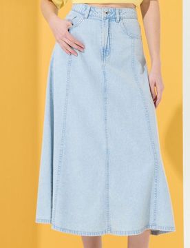 Sinsay - Gonna midi in denim - blu