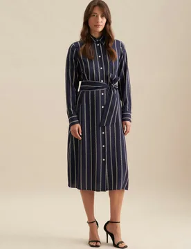 Kleid Kettenprint Blau 38 - Seidensticker.com - FashionsVida