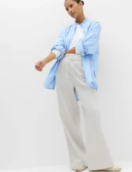 Cotton Rich Wide Leg Joggers Grey Marl female