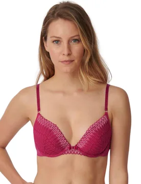 Womens Aura Spotlight Push Up Bra - Red Polyamide - Size 36c - Triumph - FashionsVida